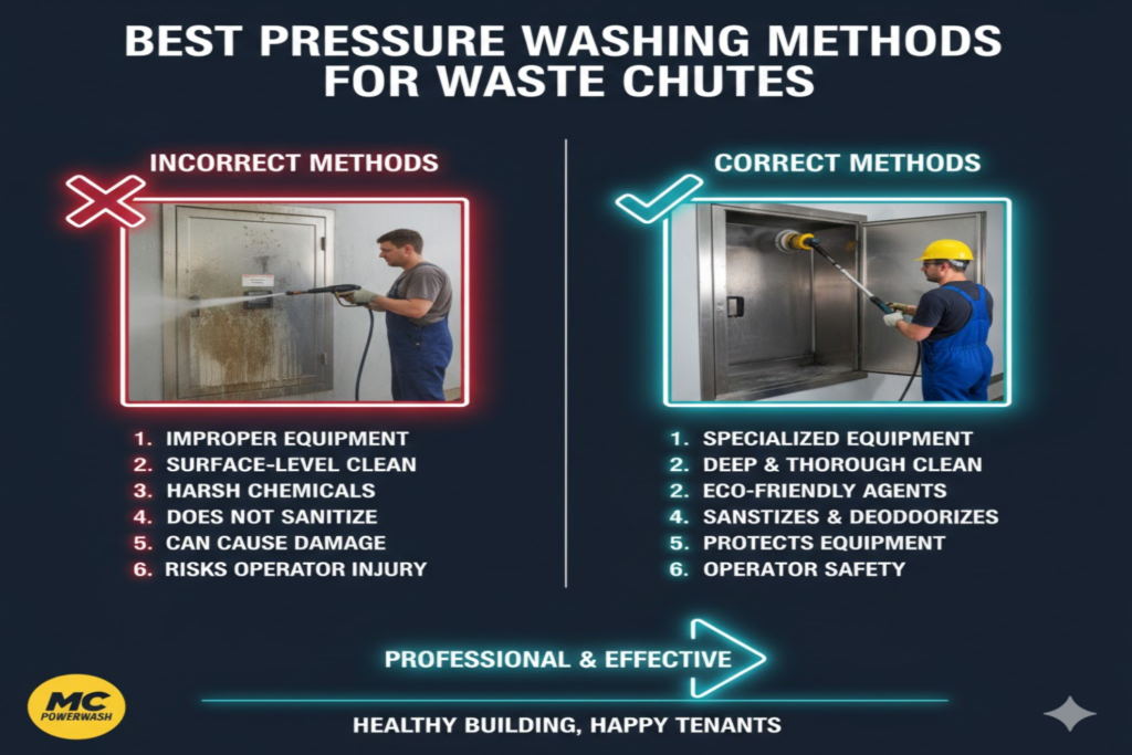 Best Pressure Washing Methods for Waste Chutes