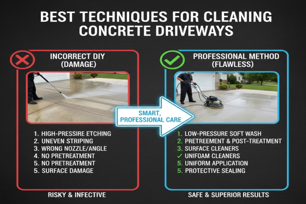 Best Techniques for Cleaning Concrete Driveways