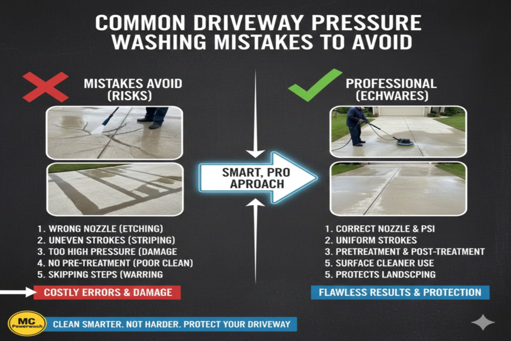 Common Driveway Pressure Washing Mistakes to Avoid