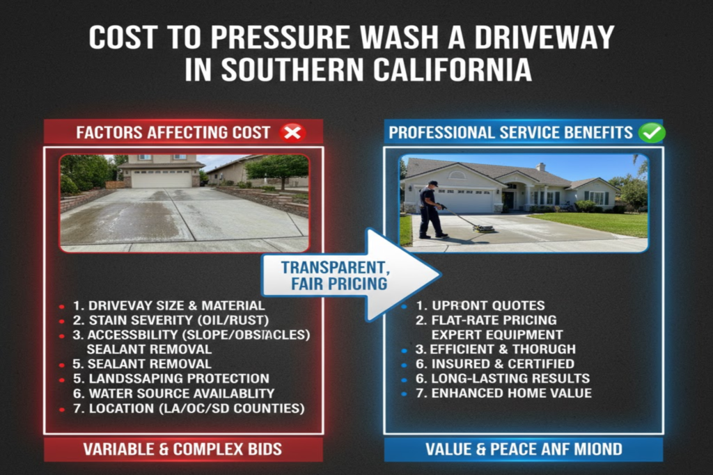 Cost to Pressure Wash a Driveway in Southern California