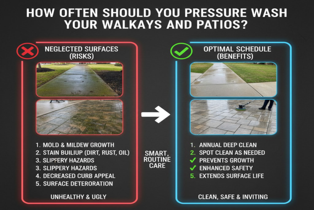 How Often Should You Pressure Wash Your Walkways and Patios?