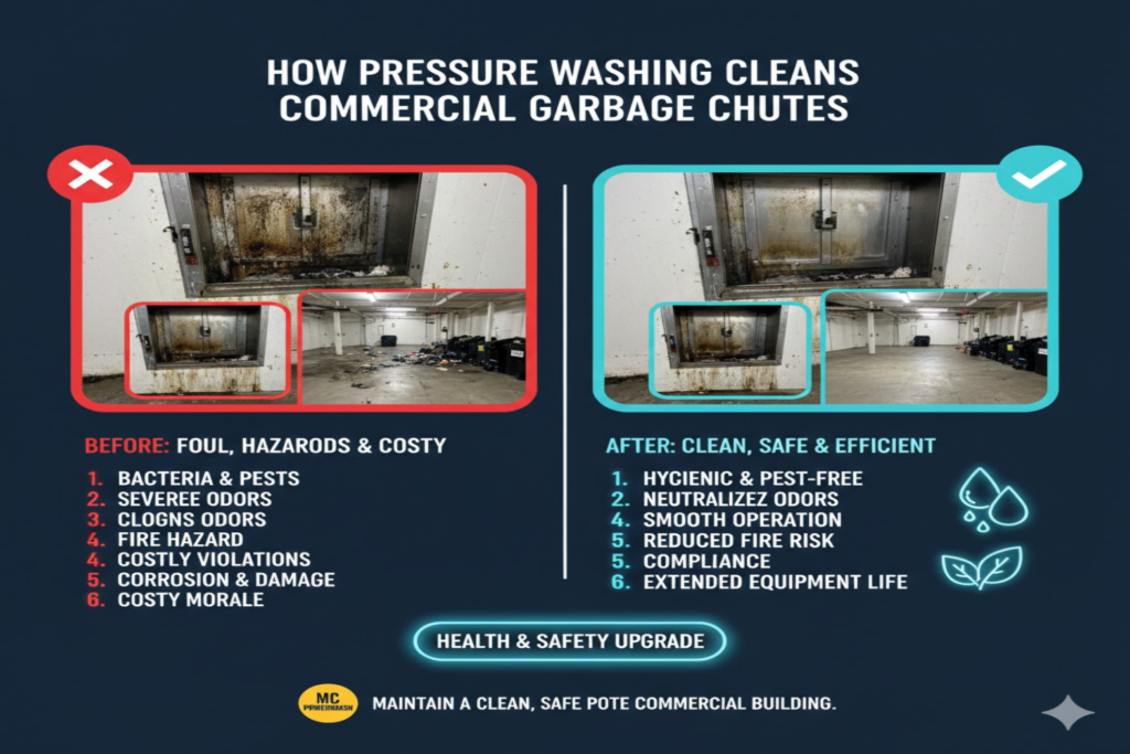 How Pressure Washing Cleans Commercial Garbage Chutes