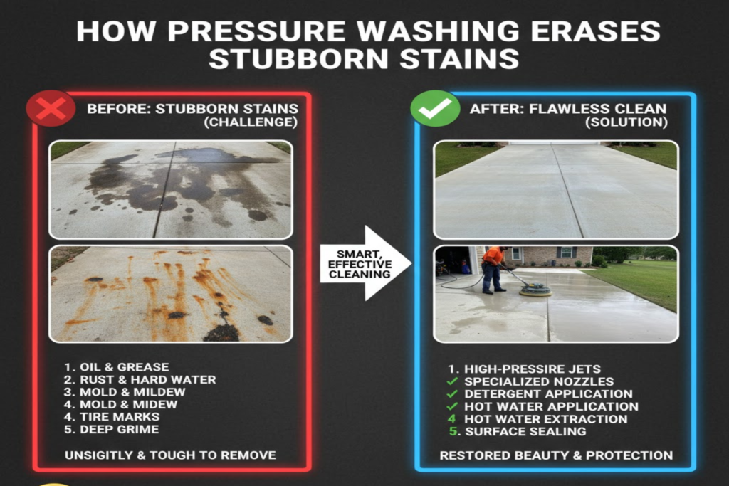 How Pressure Washing Erases Stubborn Stains