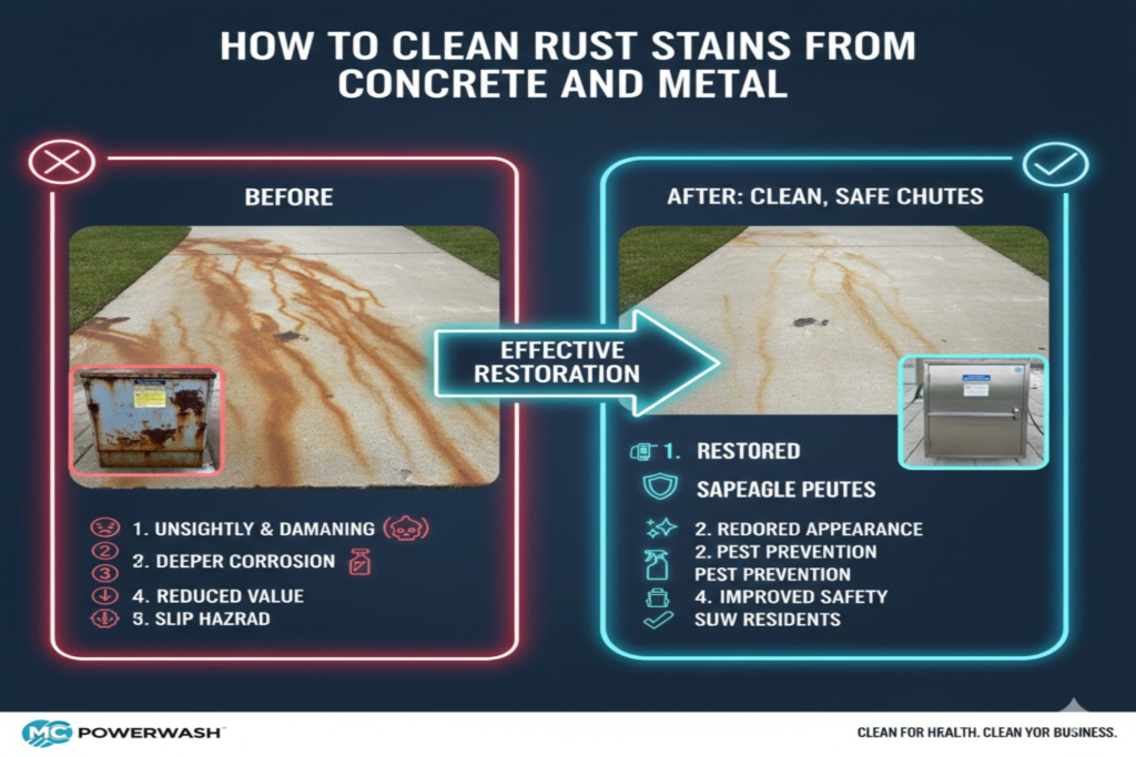 How to Clean Rust Stains from Concrete and Metal