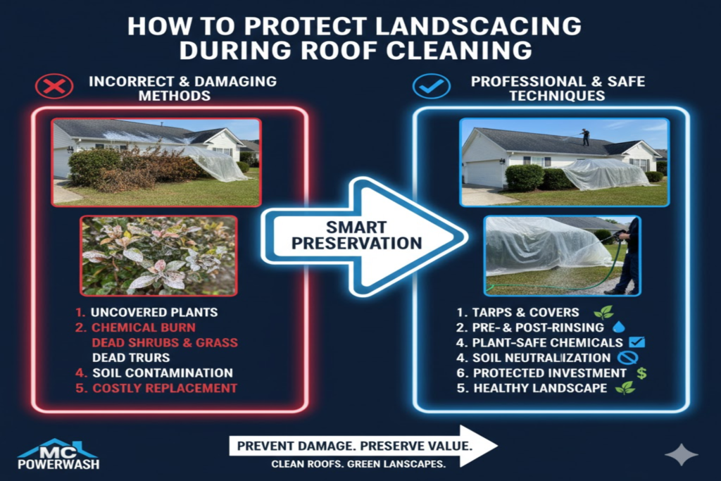 How to Protect Landscaping During Roof Cleaning