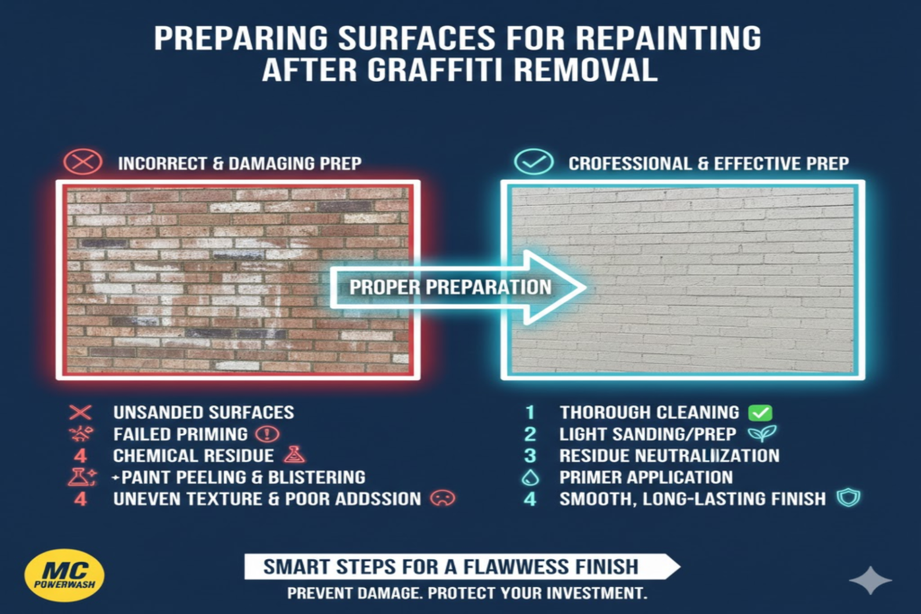 Preparing Surfaces for Repainting After Graffiti Removal