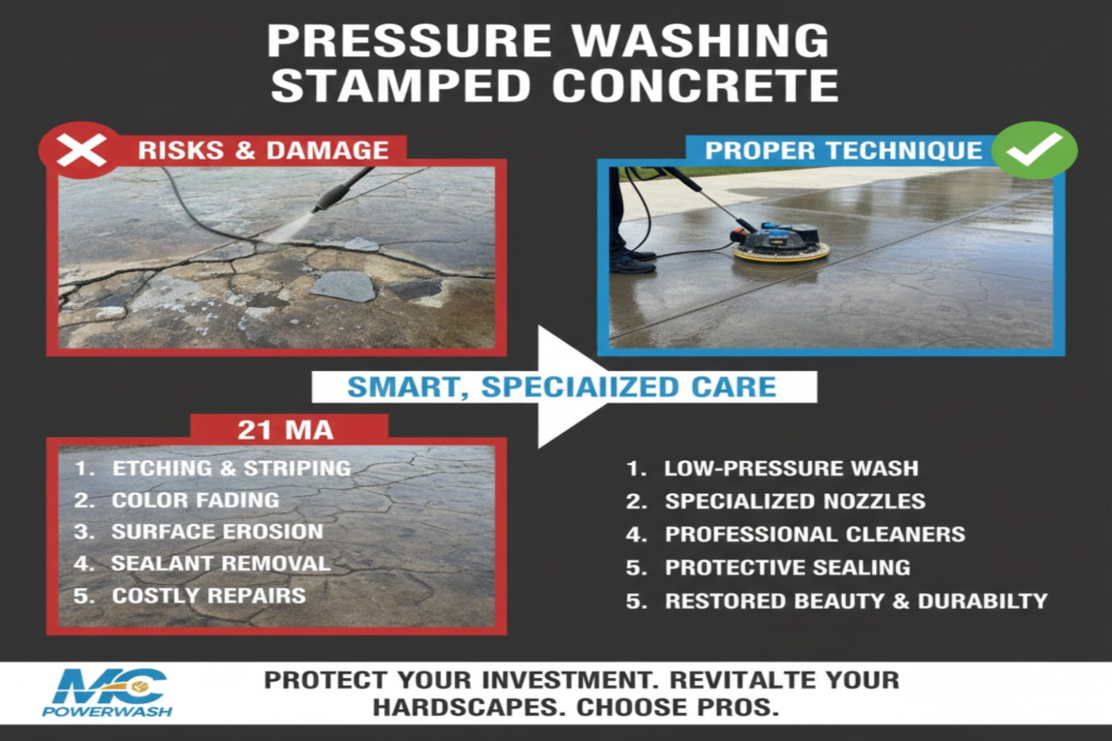 Pressure Washing Stamped Concrete