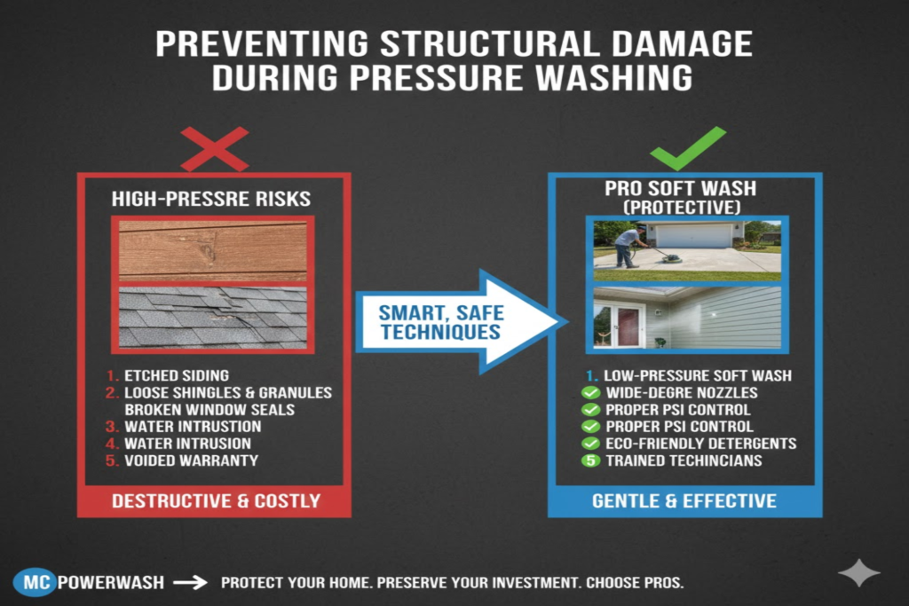 Preventing Structural Damage During Pressure Washing