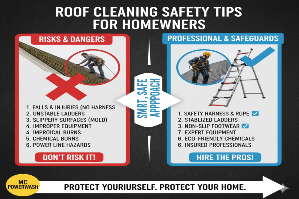 Roof Cleaning Safety Tips for Homeowners